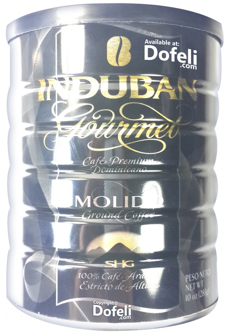 Indubán Dominican Republic ground coffee, vacuum-packed for freshness. Rich, dark roast with intense aroma.